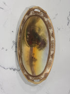 Antique Japanese Hand-Painted Nippon Plate by Morimura Brothers, Rural Lake Scene, c. 1911–1921