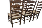 Vintage Ladderback Rush Seat Side Chairs Set of 6