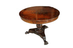 Antique William IV Style Brass-Inlaid Pedestal Center Table, Early 19th Century