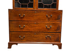 Antique English Georgian Mahogany Bureau Bookcase with Astragal Glass Doors, Late 18th Century