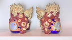 Vintage Japanese Kutani Ware Foo Dog Guardian Lion Figurines, Pair, Mid-20th Century