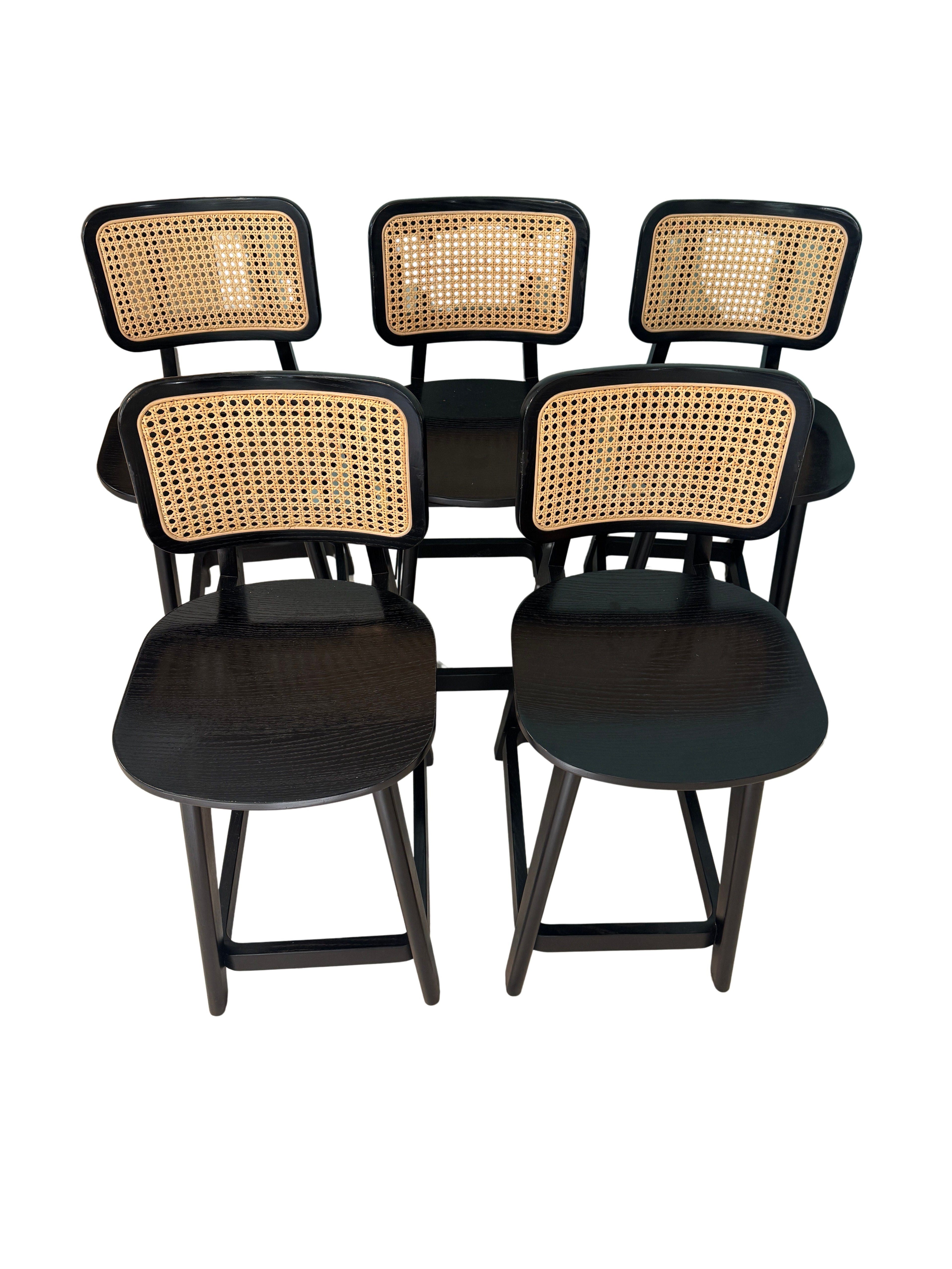 Cane Domino Counter Stool by Podium - Set of 5