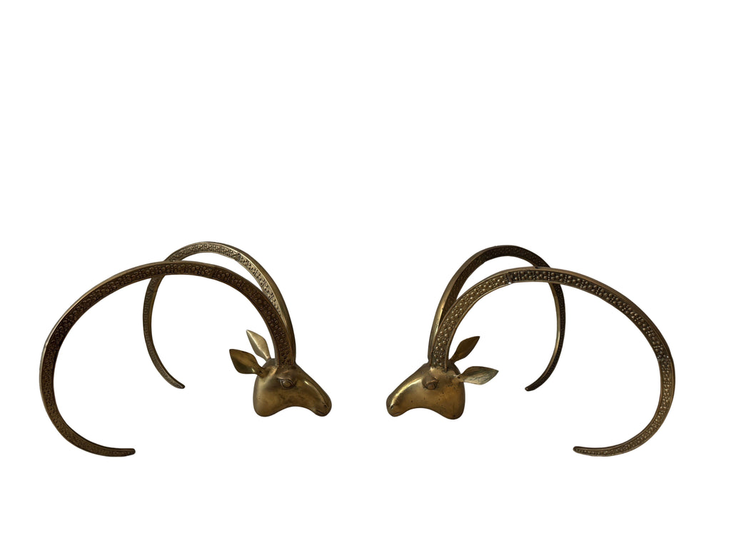 Vintage Brass Ibex or Rams Head Coffee Table Bases, c. 1960s
