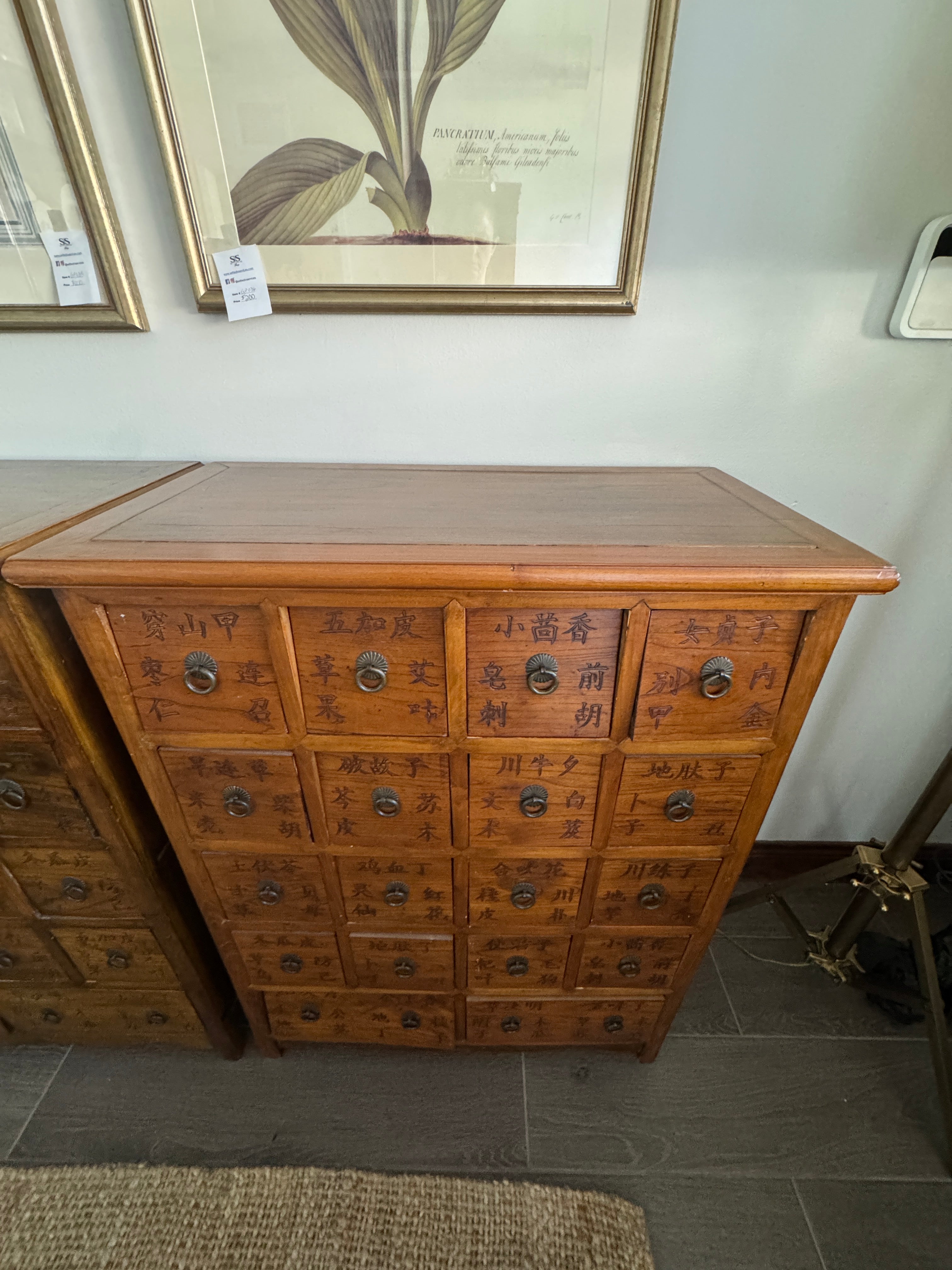 Antique 19th Century Chinese Herbal Apothecary/Medicine Cabinet