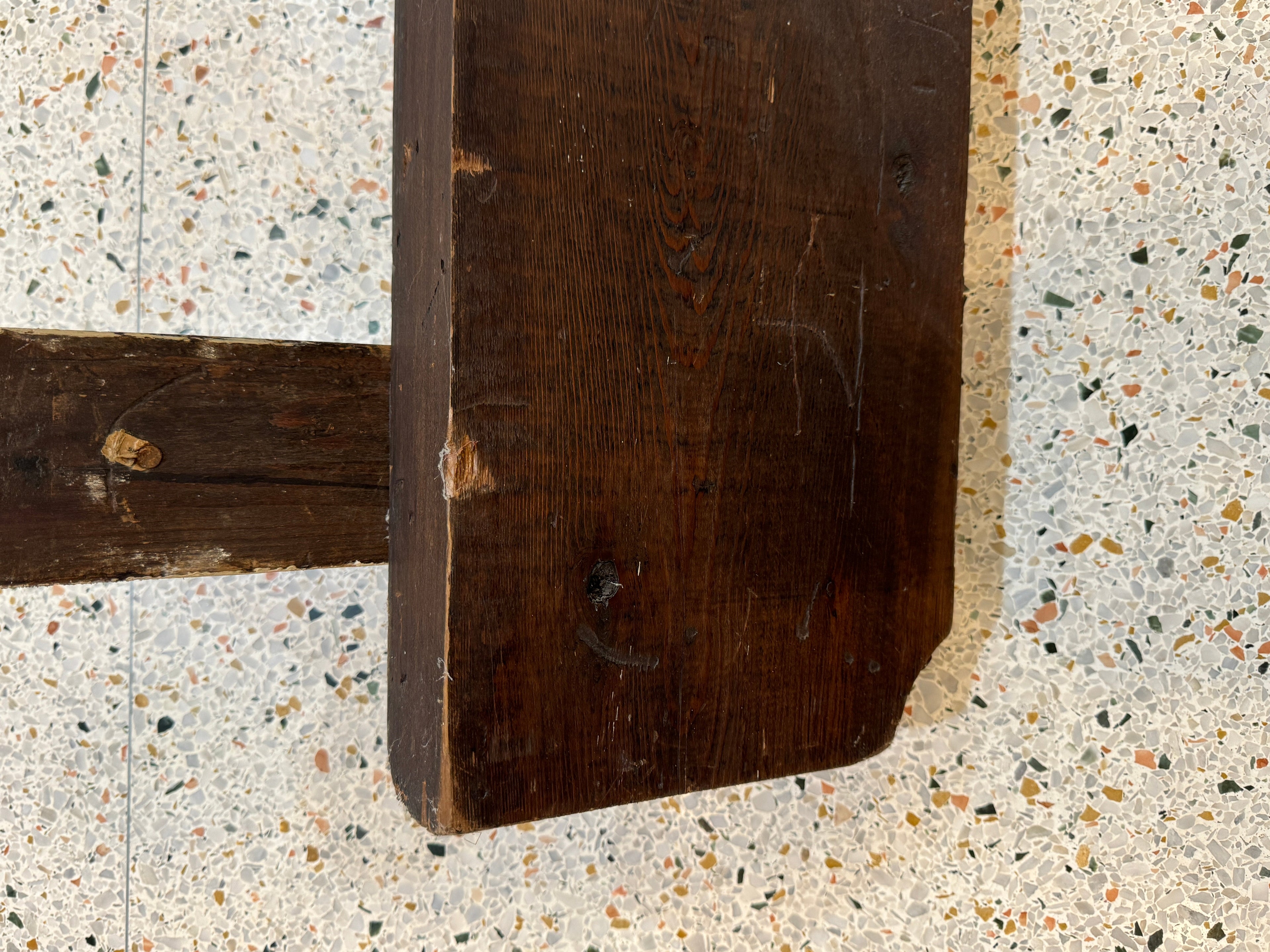 Vintage Rustic Shelf or Fireplace Mantle with Decorative Corbels