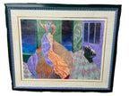 The Kiss by Patricia Bomberg - Original Watercolor on Paper 68x56 framed, 49.5x38 actual, Signed