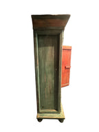 Custom-Made Italian Style Folk-Painted Farmhouse Armoire Cabinet, c. 1990s
