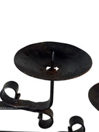 Antique Wrought Iron Floor Candelabras - Holds Five Candles - Set of 2