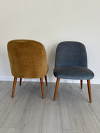 Vintage 1950s Mid Century Modern Upholstered Accent Chairs - Set of 2