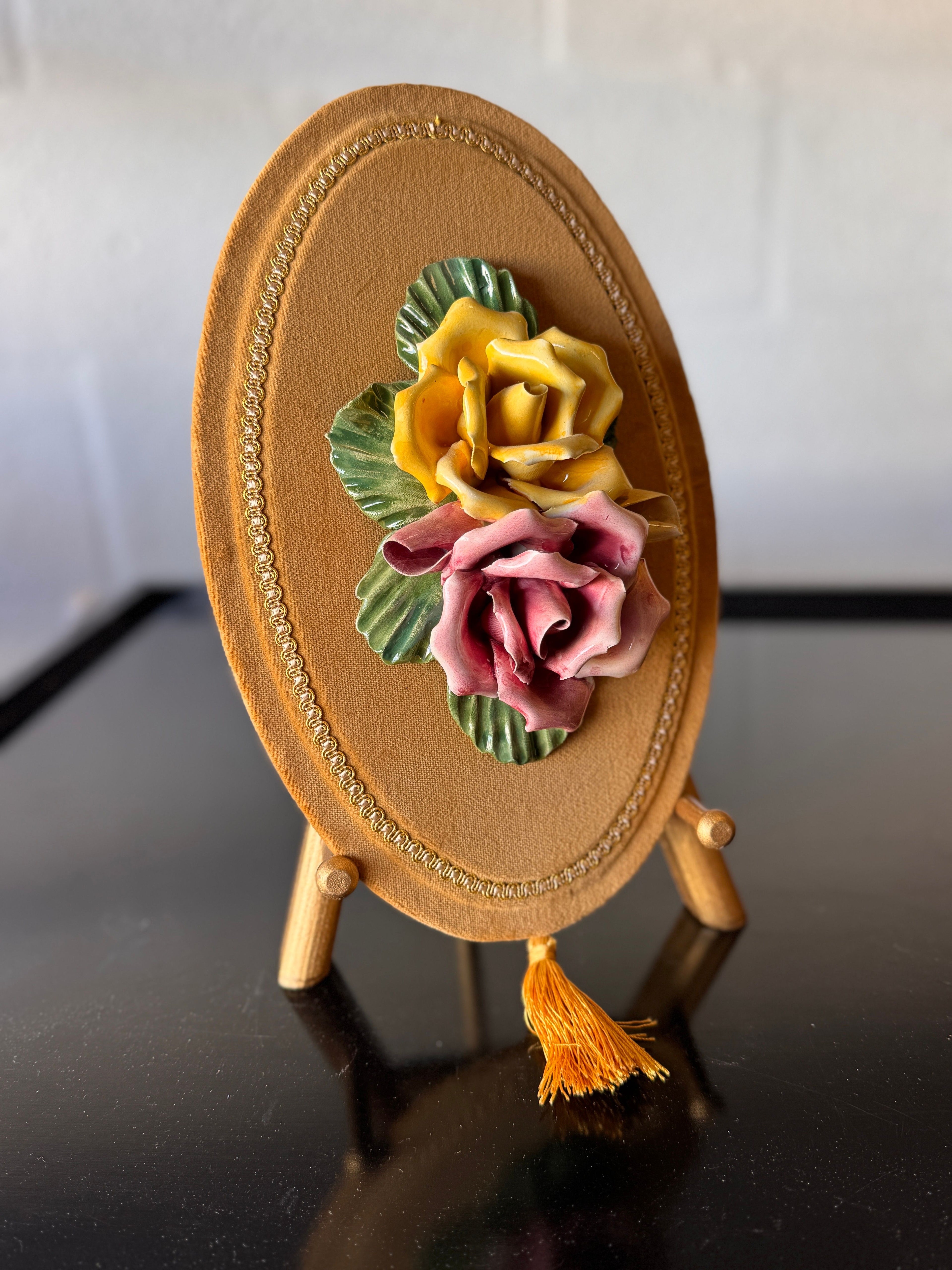 Vintage Italian Capodimonte Style Porcelain Flower Wall Plaque - Sold Separately