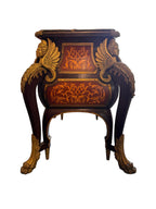 Vintage French Louis XIV Style Walnut Bombe Commode, Mid-20th Century – Marble Top & Ormolu