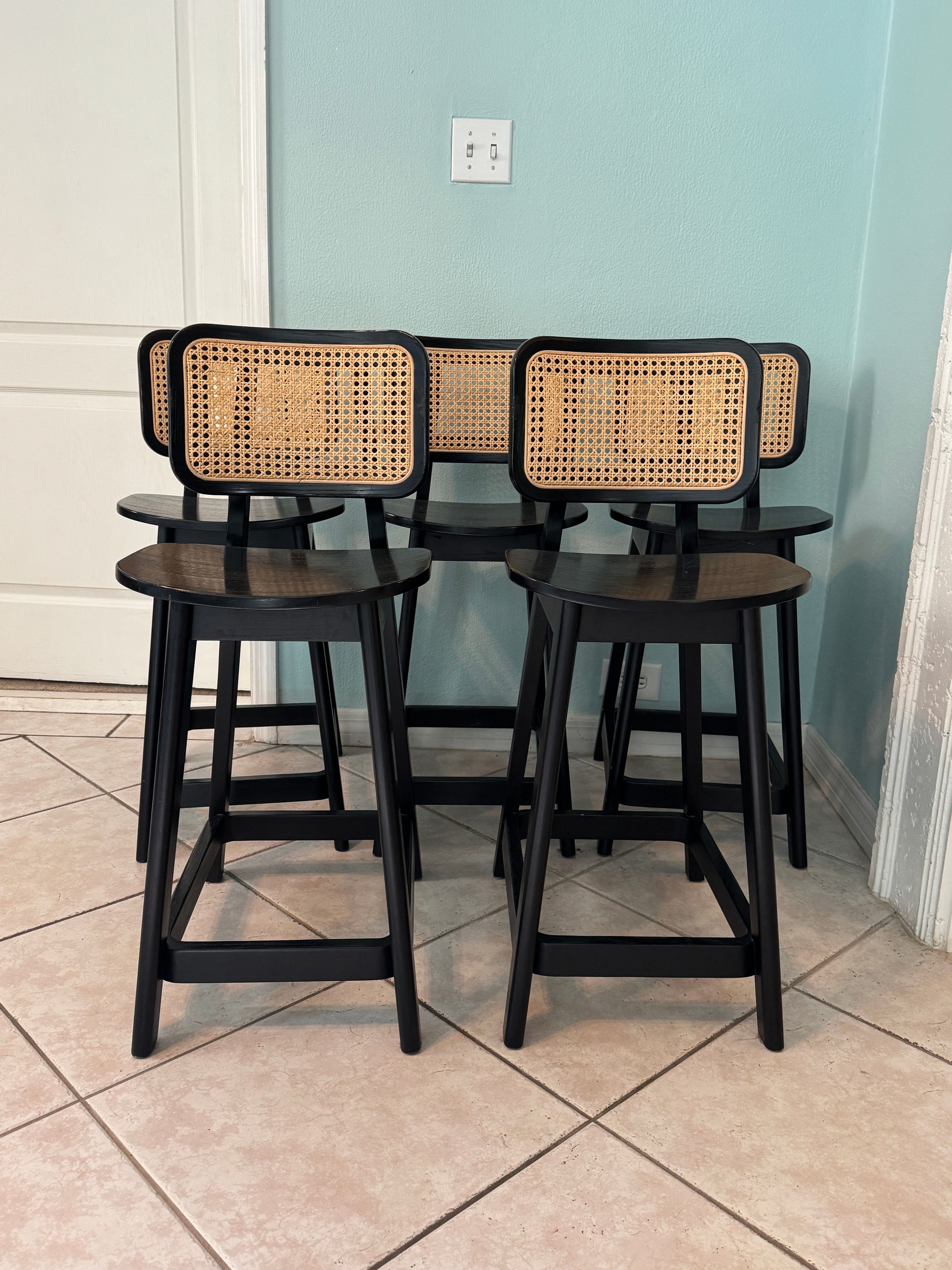Cane Domino Counter Stool by Podium - Set of 5