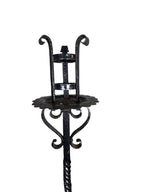 Antique Wrought Iron Floor Candelabras - Holds One Pillar Candle  - Set of 2