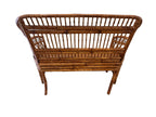 Vintage Brighton Pavilion Style Burnt Bamboo & Cane Settee Bench, c. 1970s