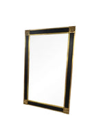Vintage Black & Gold Regency or Empire Style Beveled Mirror