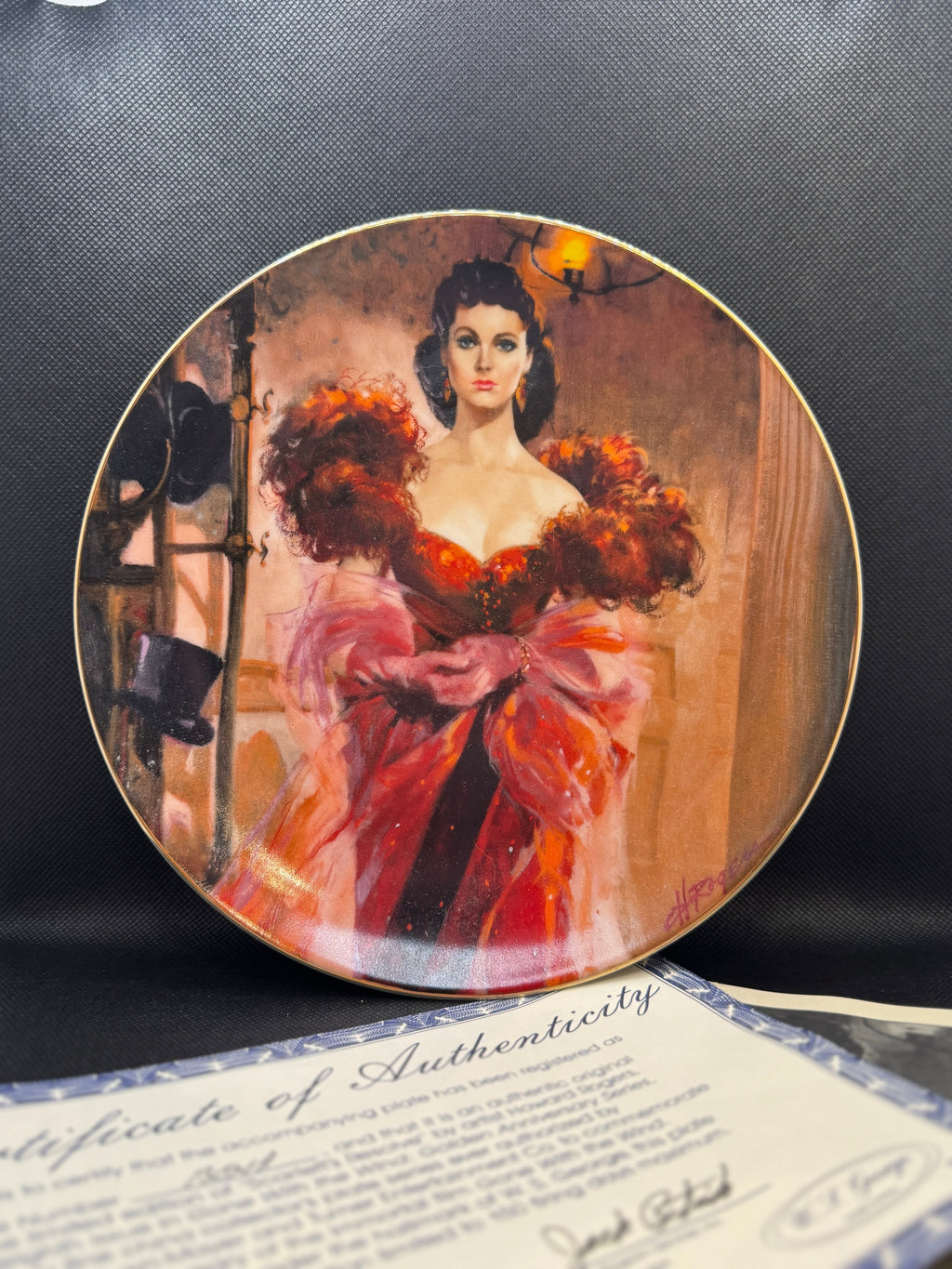 Vintage Gone with the Wind Commemorative Plates with COA - Limited Edition Golden Anniversary Series - by WS George Fine China