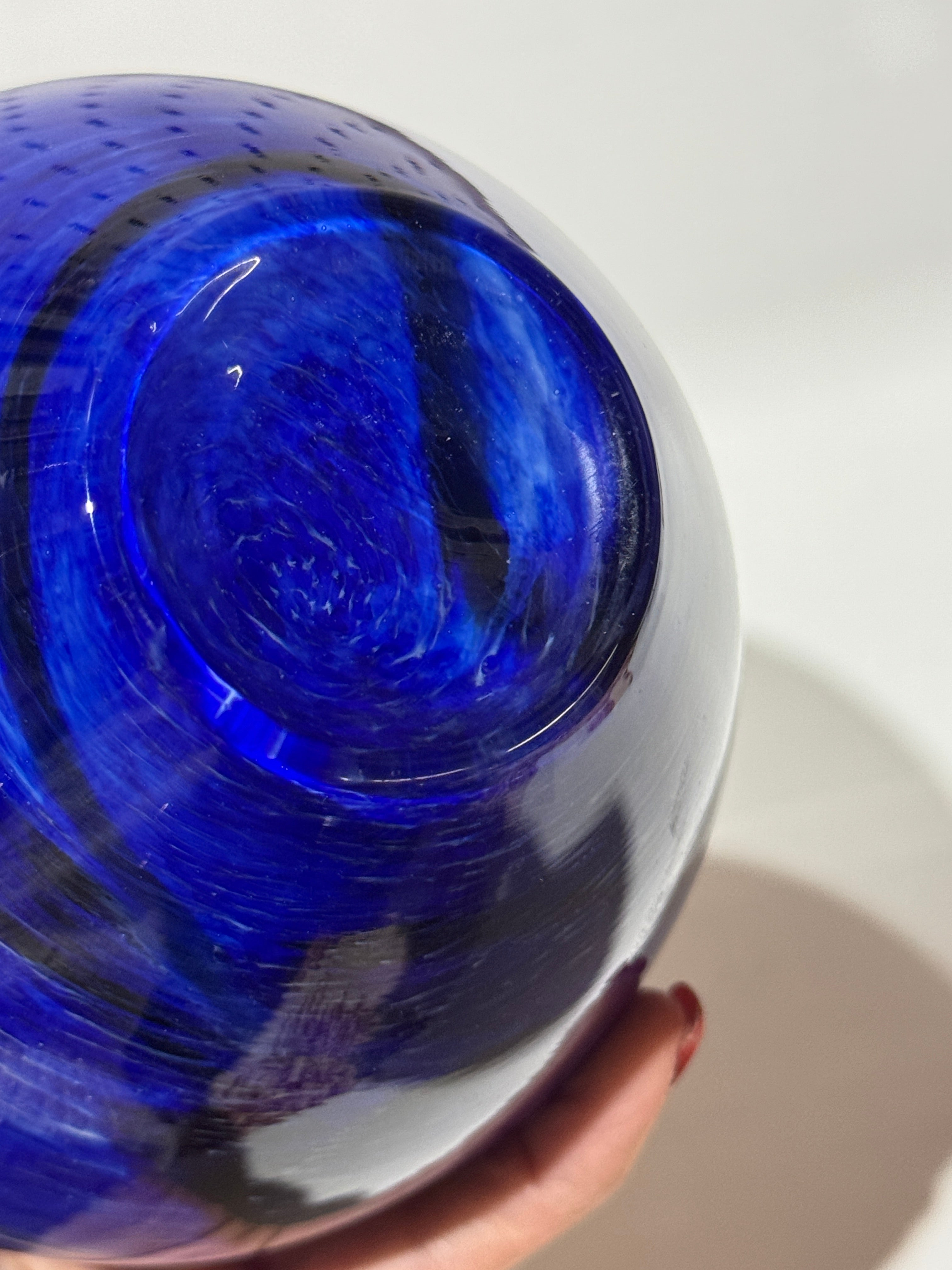 Vintage Cobalt Blue Glass Fragrance Lamp