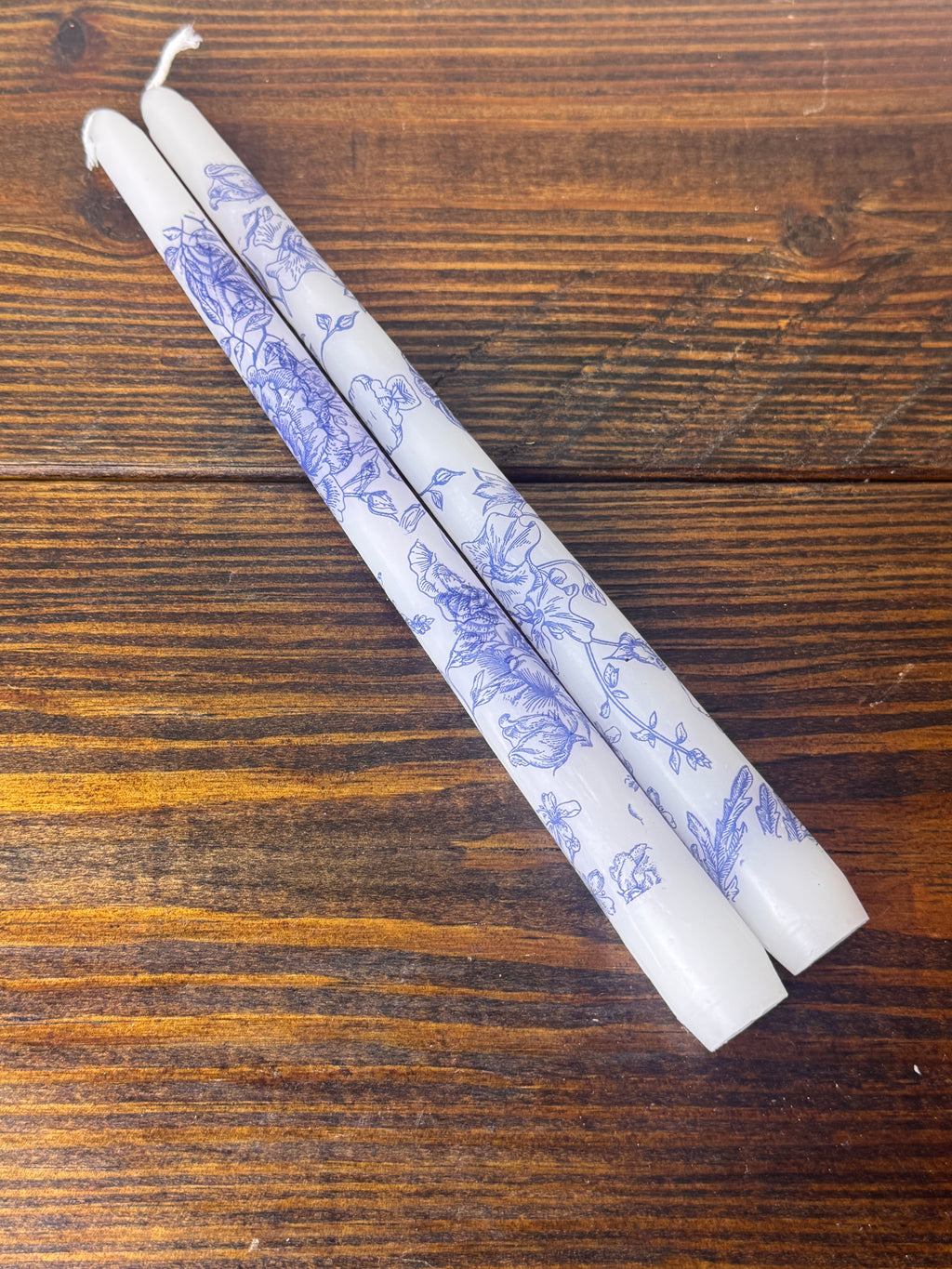 Hand-Embellished Decorative Taper Candles, Set of Two, Choice of Pattern
