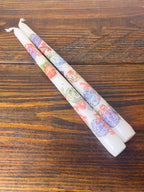 Hand-Embellished Decorative Taper Candles, Set of Two, Choice of Pattern