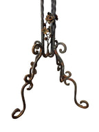 Antique Wrought Iron Plant Stands with Pot - Set of 2
