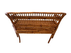 Vintage Brighton Pavilion Style Burnt Bamboo & Cane Settee Bench, c. 1970s