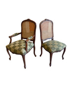 Vintage Louis XV Style Cane Back Dining Chairs - Set of 10