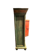 Custom-Made Italian Style Folk-Painted Farmhouse Armoire Cabinet, c. 1990s