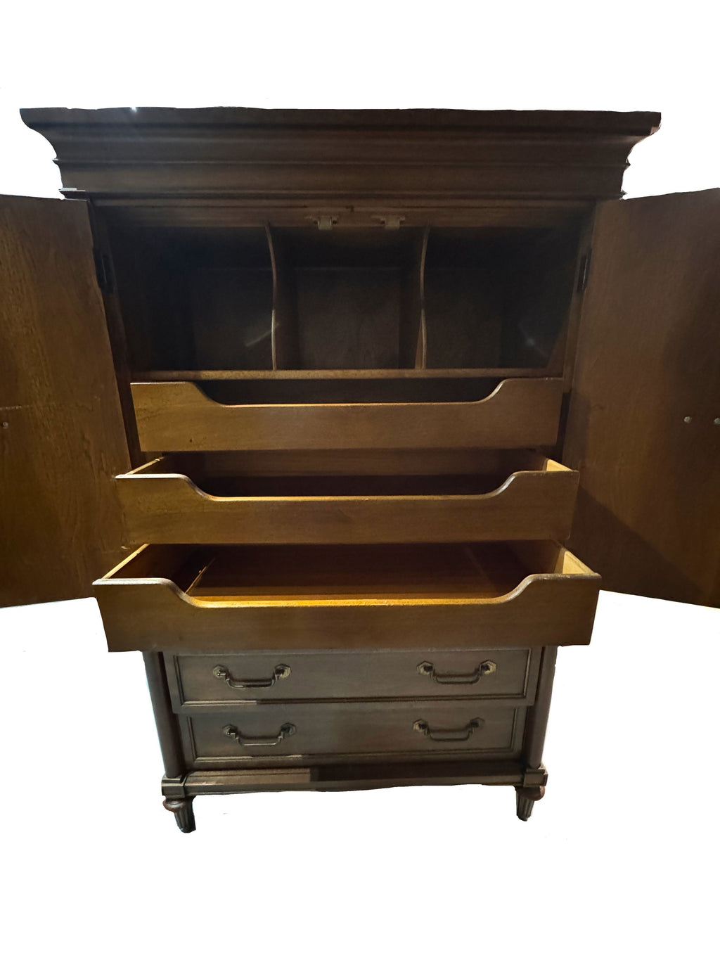 Vintage Thomasville Greek Key Armoire in the Hollywood Regency Style, c. 1970s