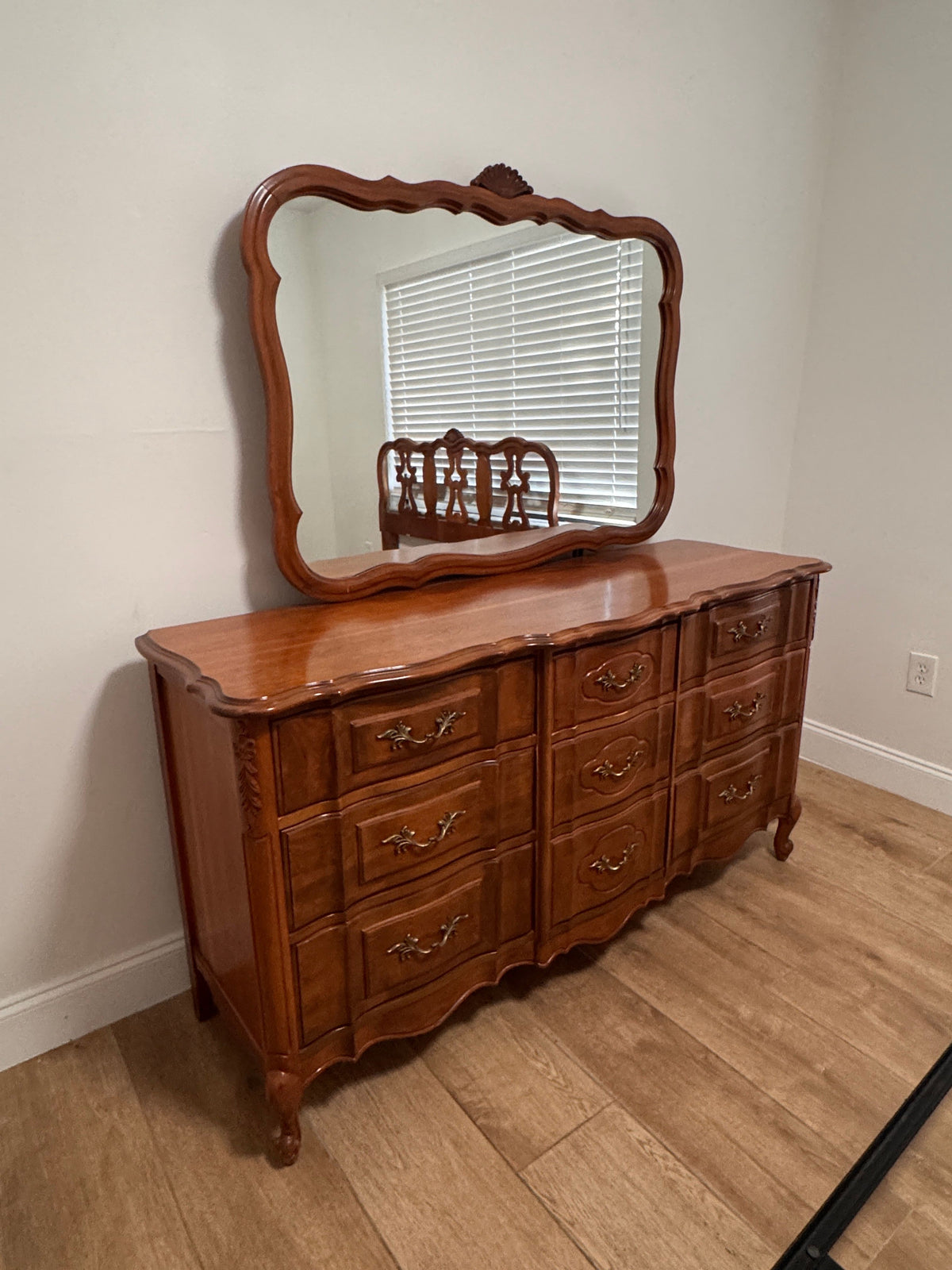 Broyhill French Provincial Dresser with Mirror, c. 1960s