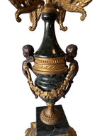 Antique Brevettato Six Candle Candelabra in the French Empire Style made of  Bronze and Marble, c. early 20th century - Sold as a Set