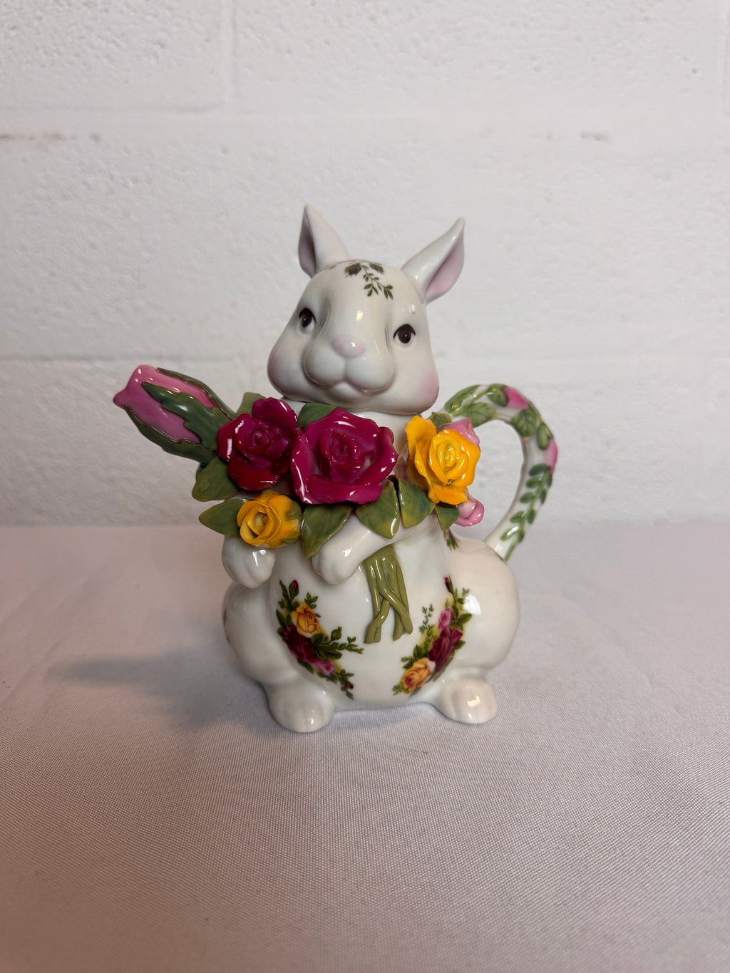 Royal Albert Old Country Roses Easter Bunny Teapot, c. 2010
