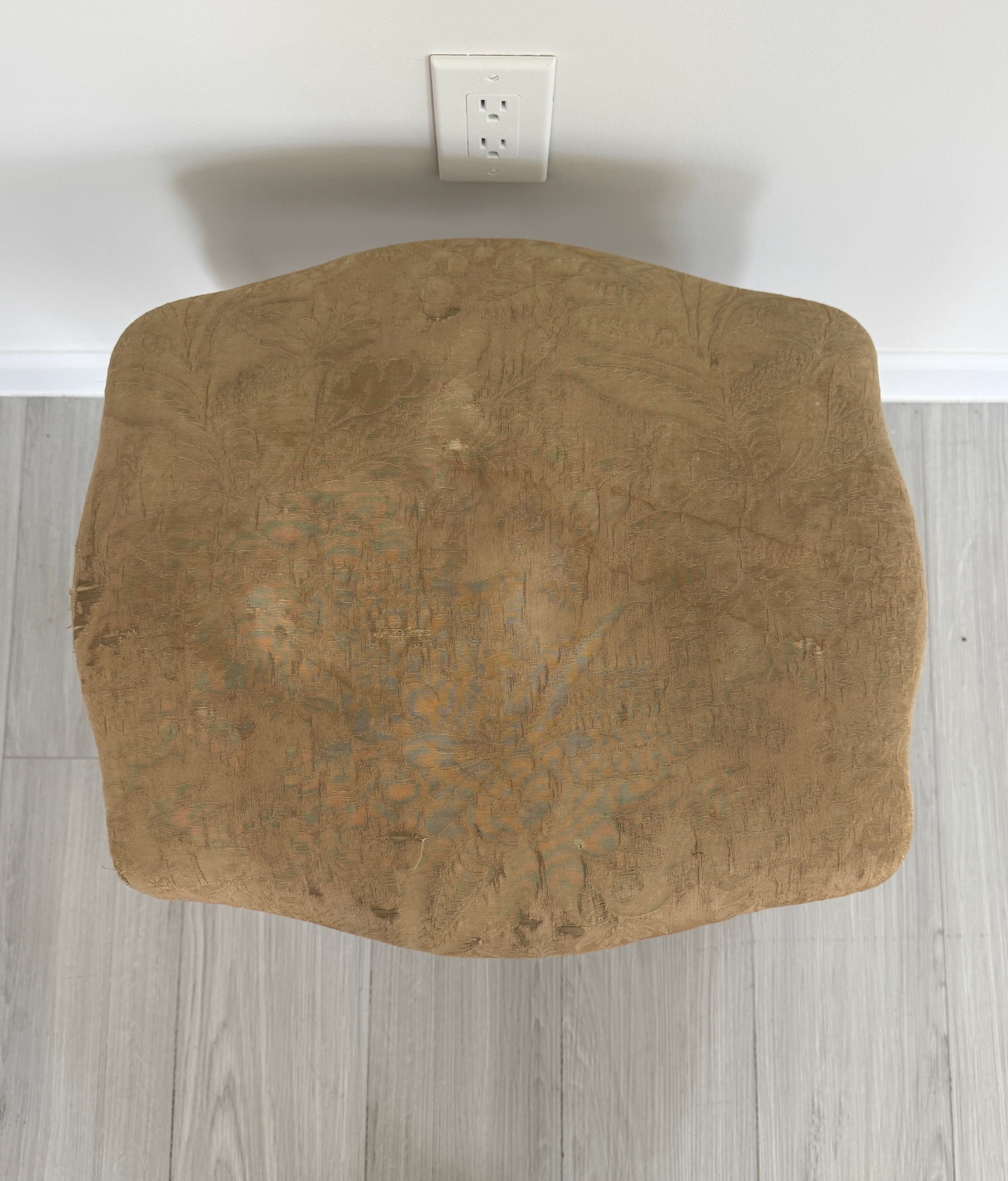 Antique Louis XV Style Bench or Footstool with Nailhead Trim