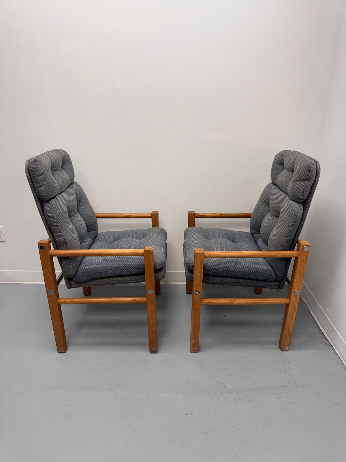 Vintage Danish Modern High-Back Lounge Chairs, Pair, c. 1970s