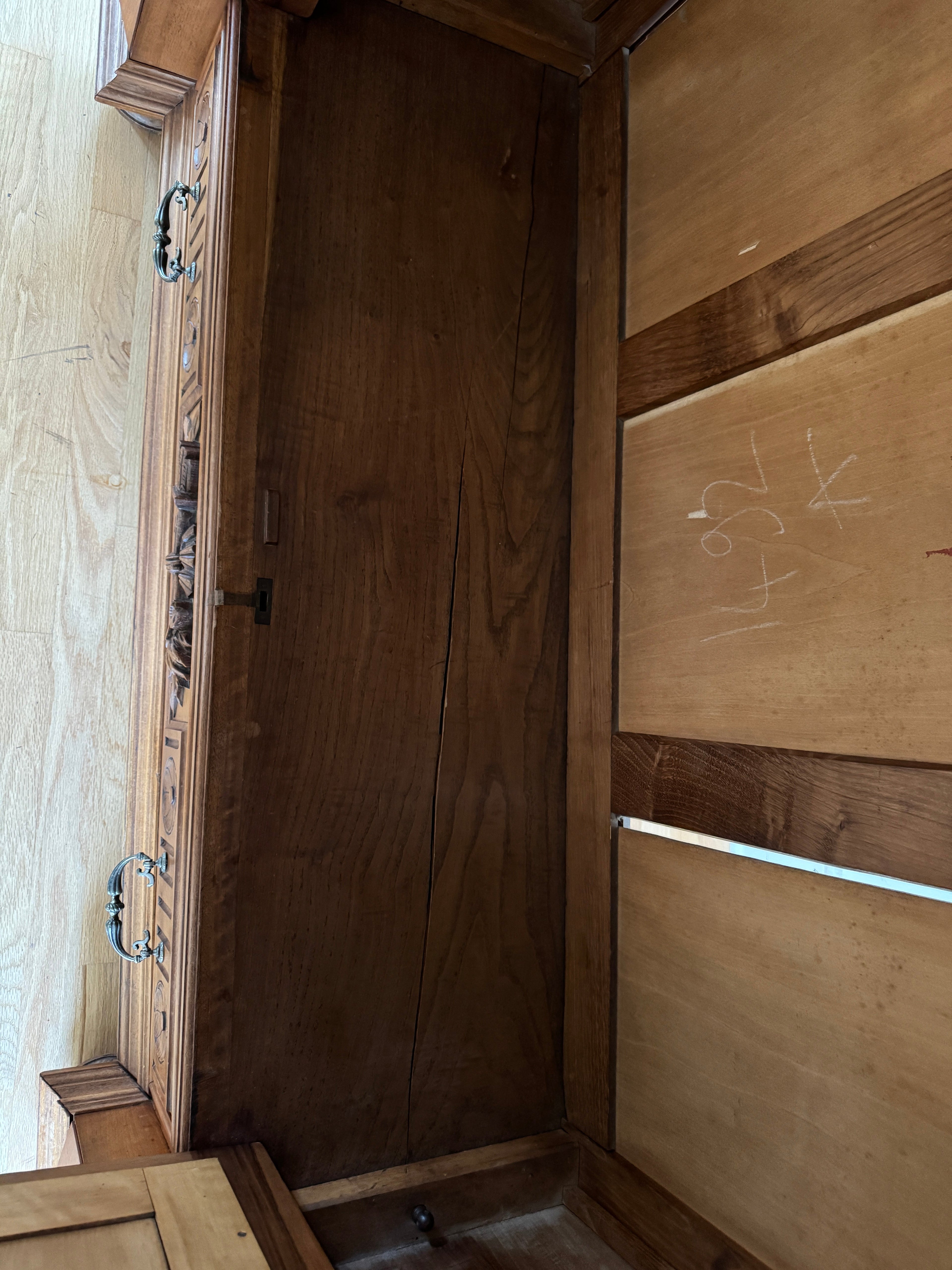 Vintage/Antique Tall Double Door Mirrored Armoire Wardrobe Cabinet