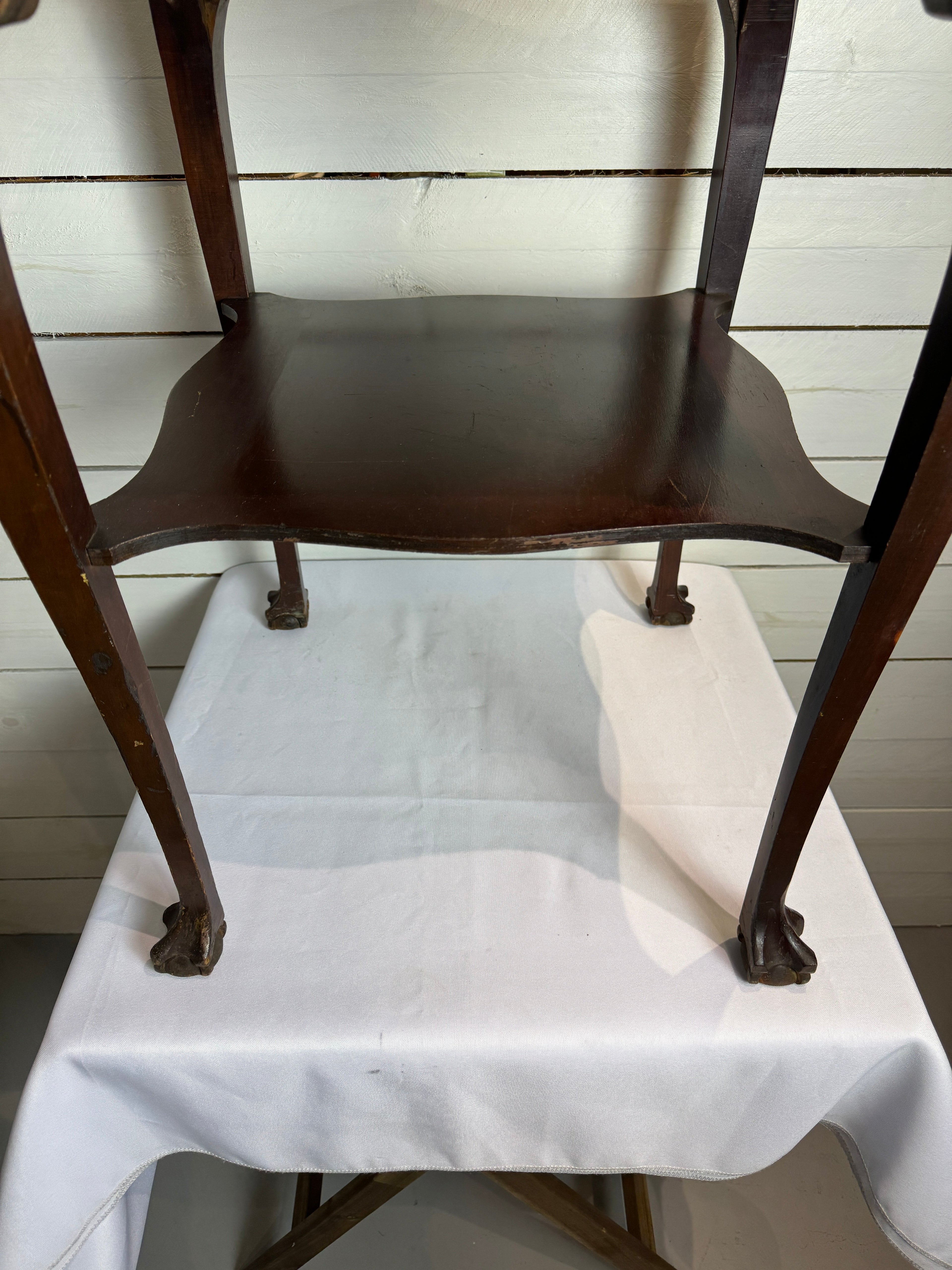 Chippendale Style Gallery Top Two Tiered Claw and Ball Table