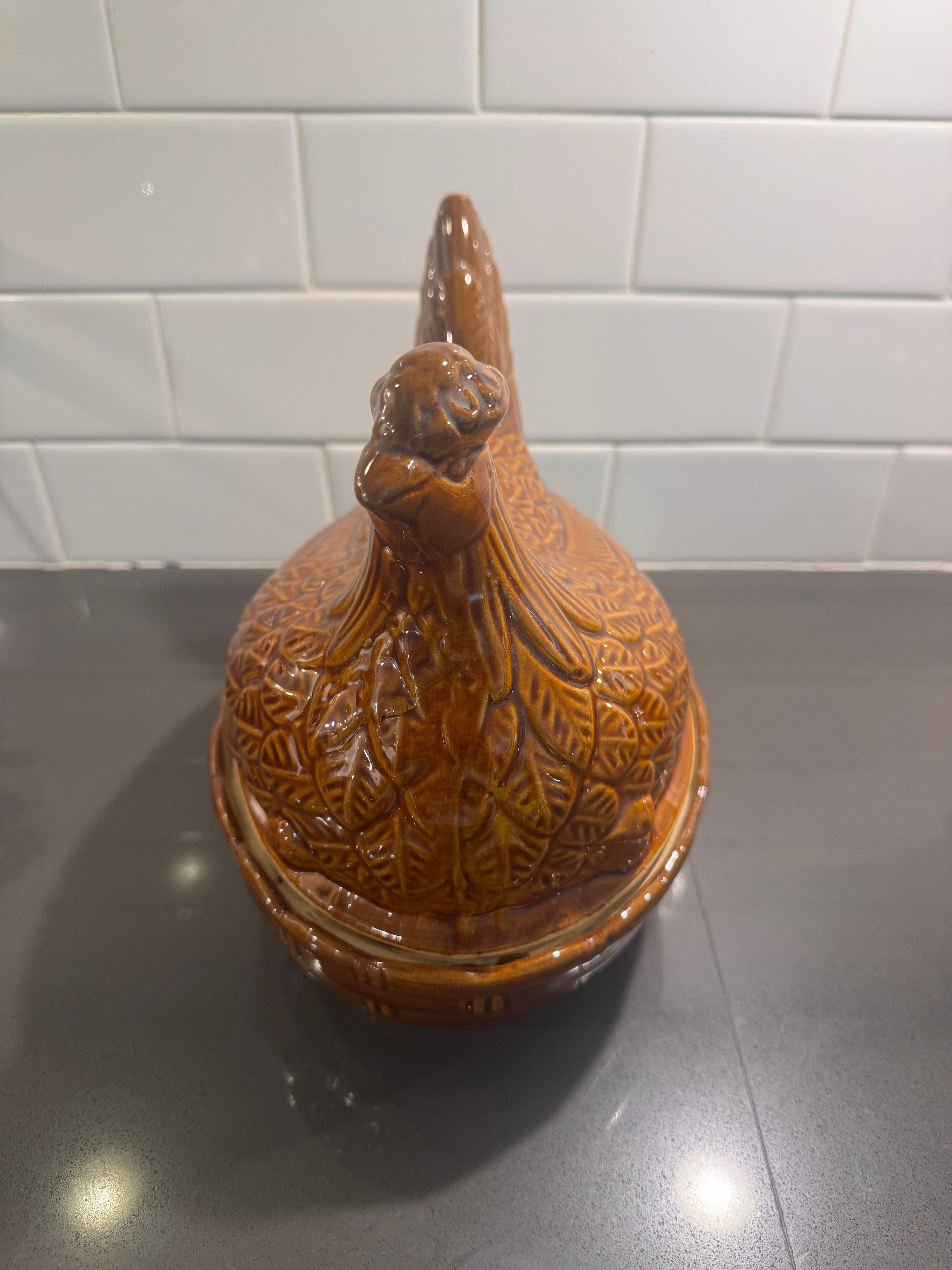 Vintage Ceramic Hens on Nest, c. 1960s