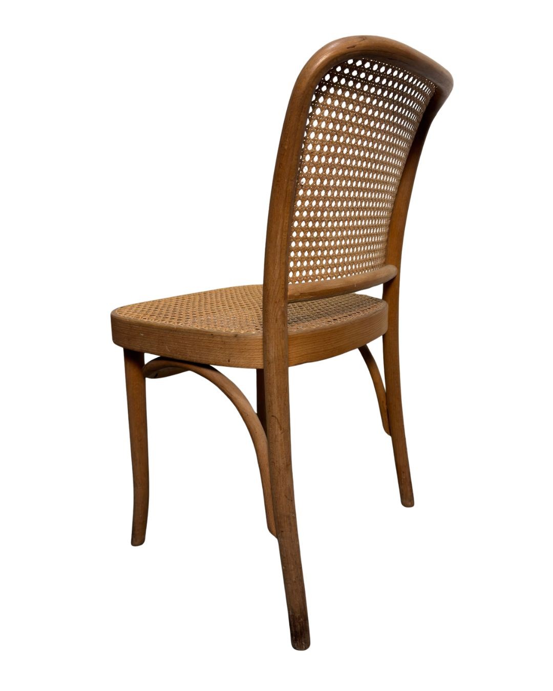 Vintage Thonet No. 811 Style Prague Bentwood & Cane Dining Chairs, Set of 4, c. 1960s–1980s