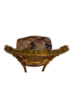 Antique French Louis XIV Gold Leaf Side Accent Harp Small Chair