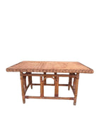 Vintage MCM Wicker Rattan Coffee Table with Glass Top
