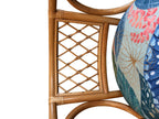 Vintage Bamboo & Rattan Barrel-Back Bistro Honeymoon Chairs, Pair, c. 1970s