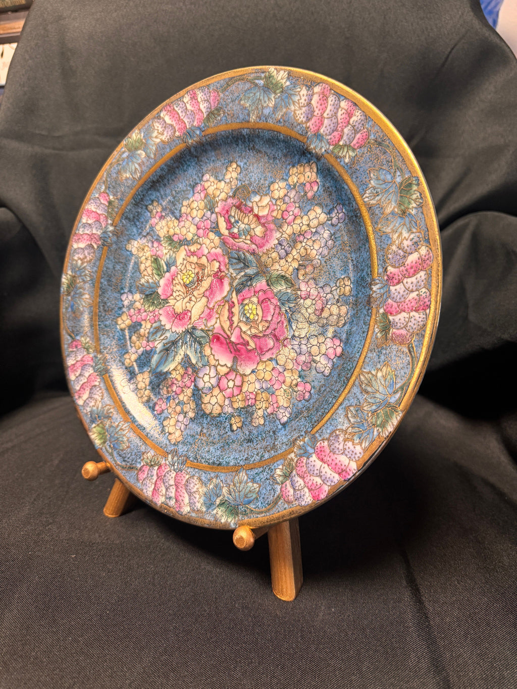 Vintage Chinese Cloisonné Decorative Wall Plate – Sold Individually, c. 1980s