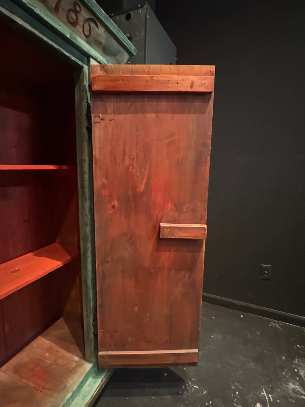 Custom-Made Italian Style Folk-Painted Farmhouse Armoire Cabinet, c. 1990s