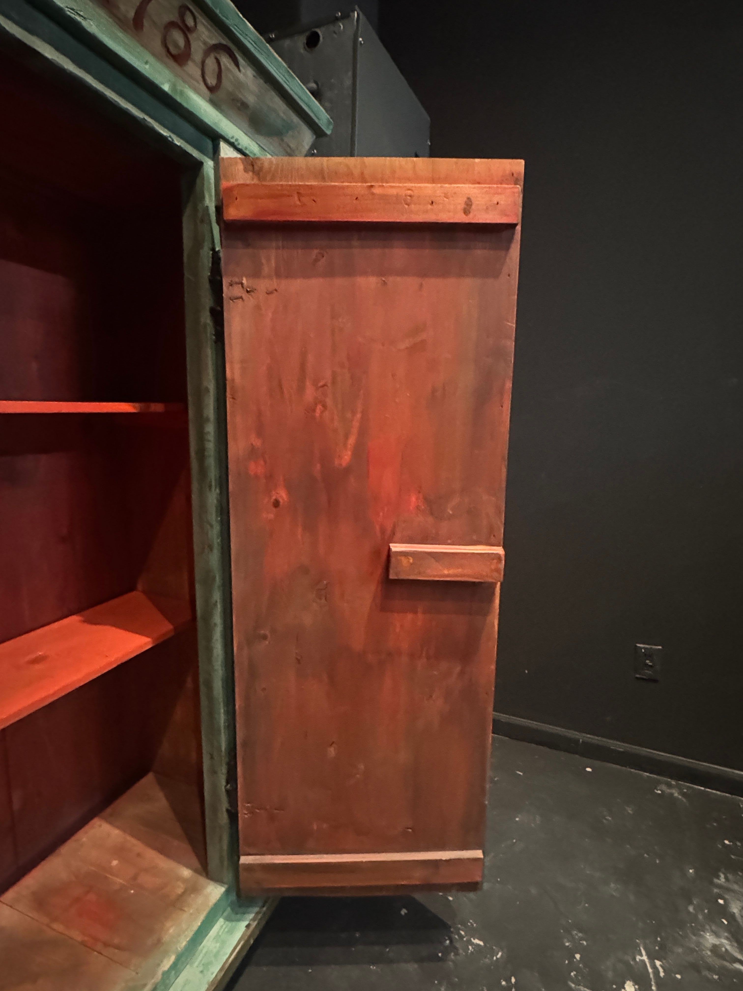 Custom-Made Italian Style Folk-Painted Farmhouse Armoire Cabinet, c. 1990s