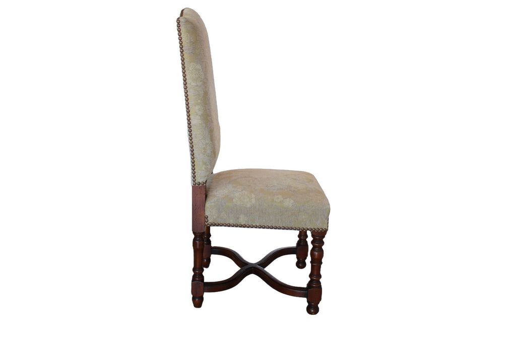 Vintage Provence Collection by Bussandri Louis XIV Style Fabric & Leather Dining Chairs, Set of 10, c. 2003