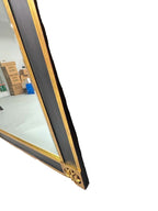 Vintage Black & Gold Regency or Empire Style Beveled Mirror