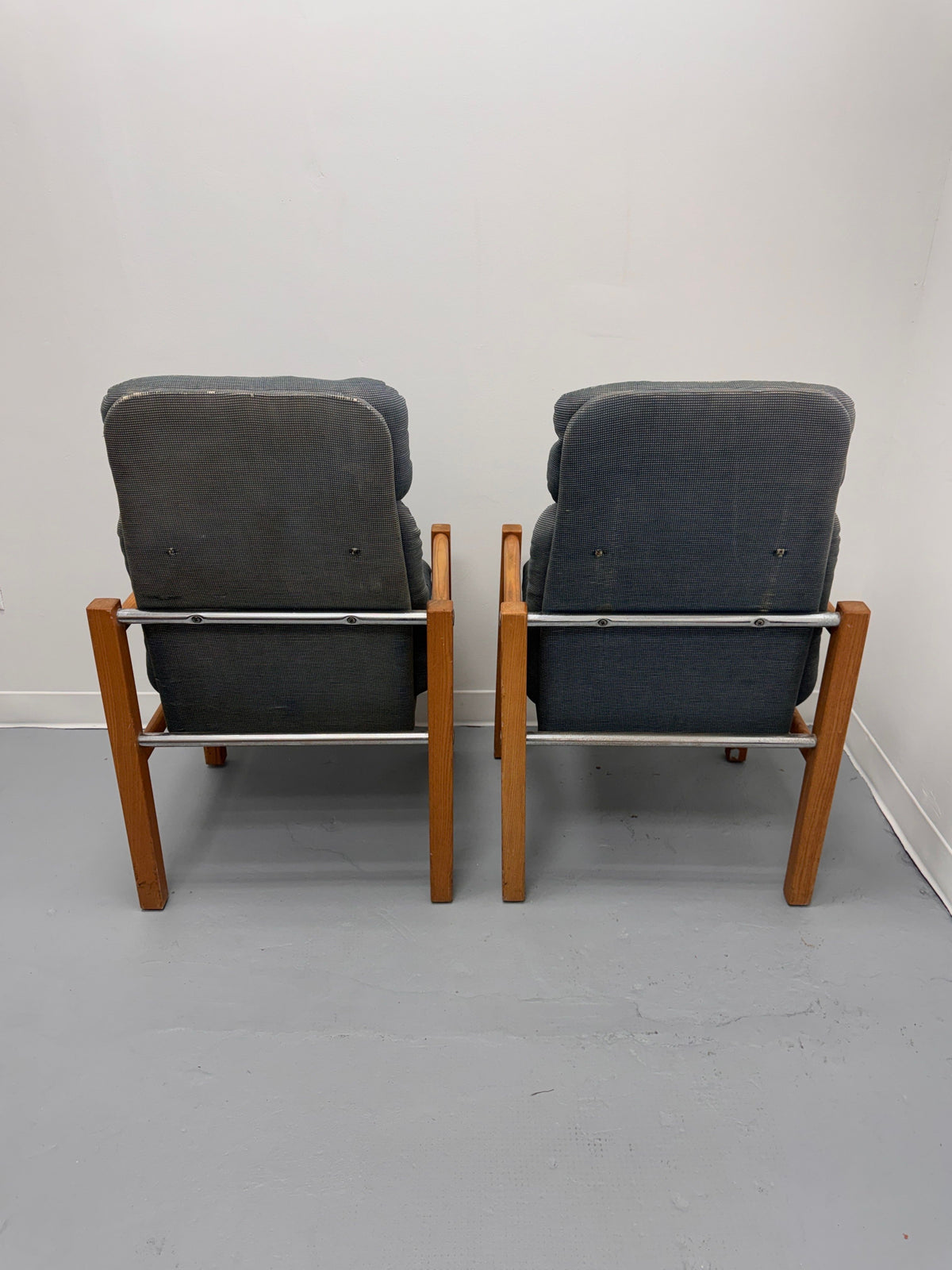 Vintage Danish Modern High-Back Lounge Chairs, Pair, c. 1970s