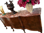 Traditional Italian Rosso Laguna Marble Top Buffet/Sideboard/Credenza, c. 1990s