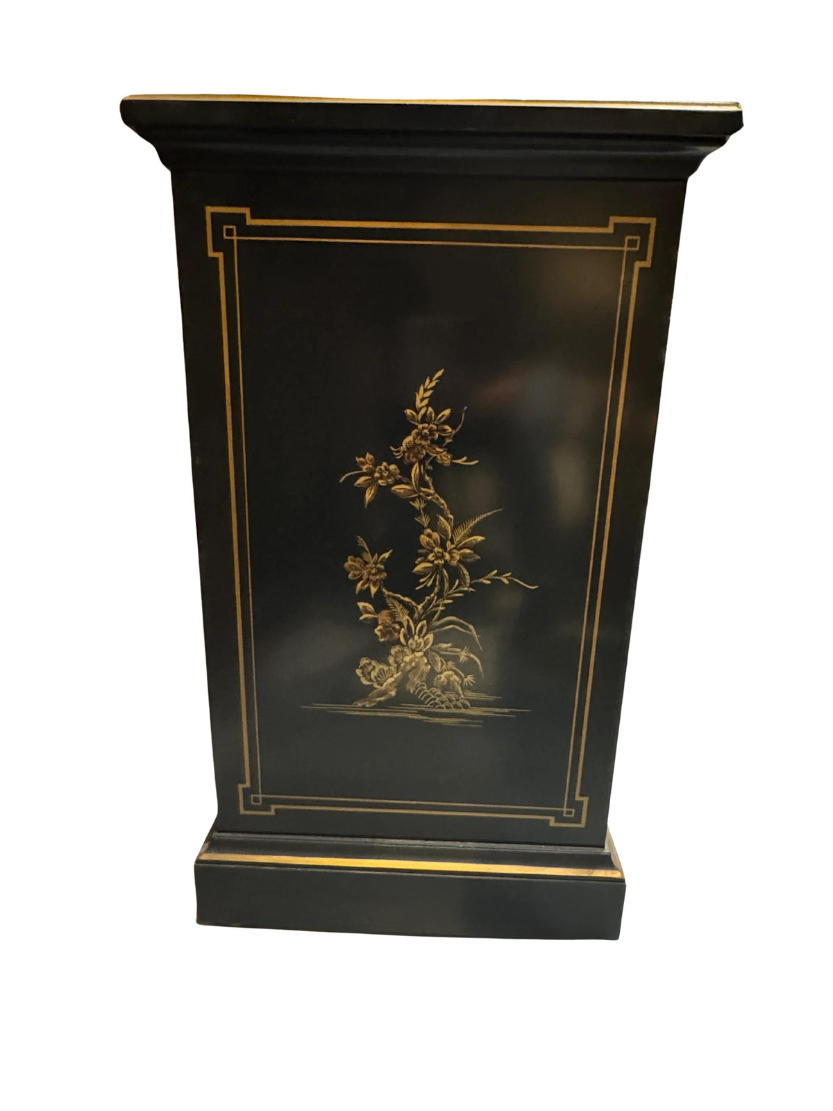 Drexel Et Cetera Collection Black Lacquer Chinoiserie Flip-Top Buffet Server, 1970s