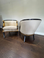 Vintage French Empire Style / Hollywood Regency Swan Tub Chairs - Set of 2