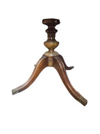Antique Duncan Phyfe Style Mahogany Drum Center Table with Gold-Tooled Leather Top, Early 20th Century